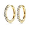 Pendientes de aro «Eternity» con diamantes cultivados en laboratorio, 0,5 ct en total, forma redonda, oro amarillo de 14K Pendientes de aro «Eternity» con diamantes cultivados en laboratorio, 0,5 ct en total, forma redonda, oro amarillo de 14K