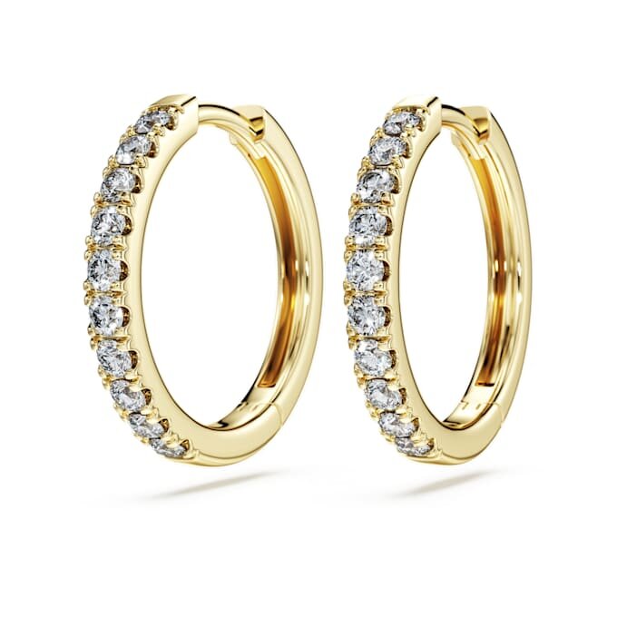Pendientes de aro «Eternity» con diamantes cultivados en laboratorio, 0,5 ct en total, forma redonda, oro amarillo de 14K Pendientes de aro «Eternity» con diamantes cultivados en laboratorio, 0,5 ct en total, forma redonda, oro amarillo de 14K