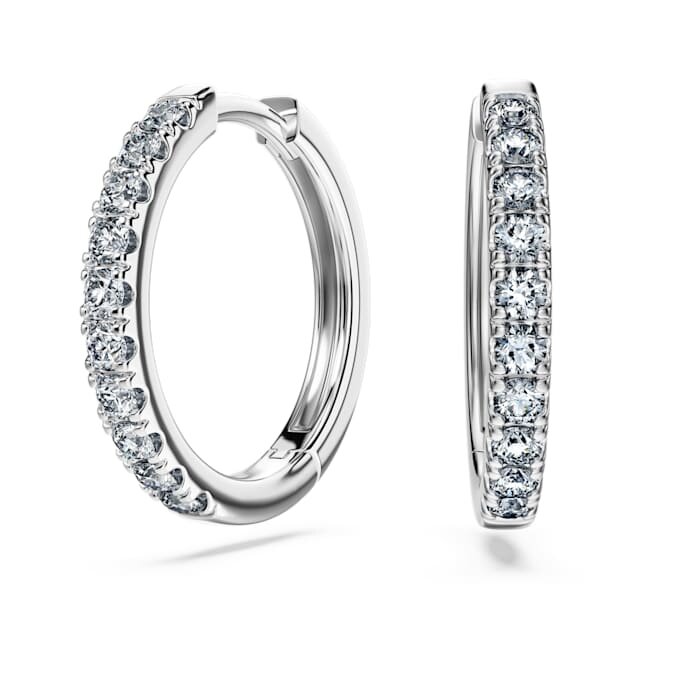 Pendientes de aro «Eternity» con diamantes cultivados en laboratorio, 0,56 ct en total, forma redonda, plata de ley Pendientes de aro «Eternity» con diamantes cultivados en laboratorio, 0,56 ct en total, forma redonda, plata de ley