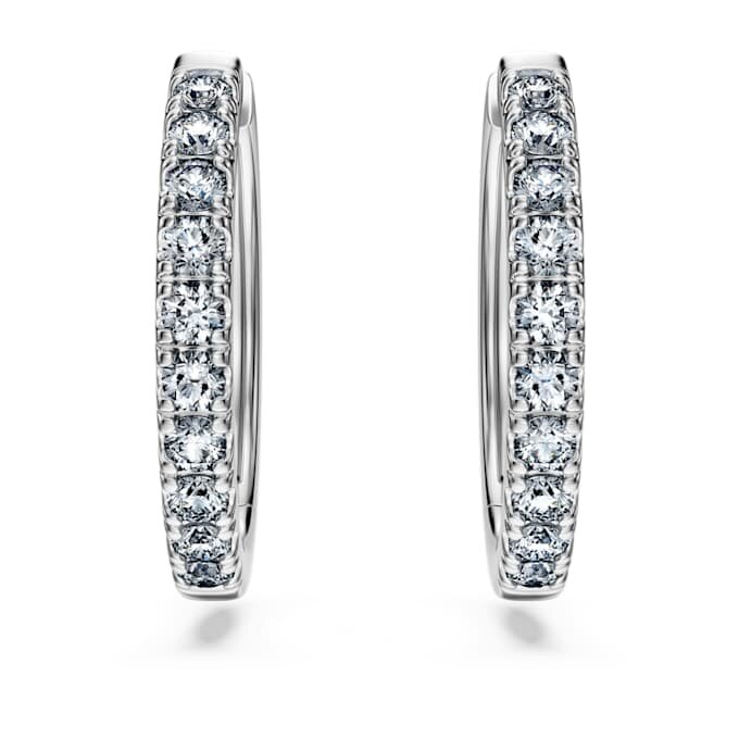 Pendientes de aro «Eternity» con diamantes cultivados en laboratorio, 0,56 ct en total, forma redonda, plata de ley Pendientes de aro «Eternity» con diamantes cultivados en laboratorio, 0,56 ct en total, forma redonda, plata de ley