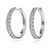 Pendientes de aro «Eternity» con diamantes cultivados en laboratorio, 0,56 ct en total, forma redonda, plata de ley Pendientes de aro «Eternity» con diamantes cultivados en laboratorio, 0,56 ct en total, forma redonda, plata de ley