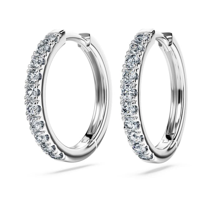Pendientes de aro «Eternity» con diamantes cultivados en laboratorio, 0,56 ct en total, forma redonda, plata de ley Pendientes de aro «Eternity» con diamantes cultivados en laboratorio, 0,56 ct en total, forma redonda, plata de ley