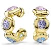 Pendientes de aro Gema con cortes variados, multicolores y chapados en tono dorado Pendientes de aro Gema con cortes variados, multicolores y chapados en tono dorado