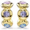 Pendientes de aro Gema con cortes variados, multicolores y chapados en tono dorado Pendientes de aro Gema con cortes variados, multicolores y chapados en tono dorado