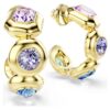 Pendientes de aro Gema con cortes variados, multicolores y chapados en tono dorado Pendientes de aro Gema con cortes variados, multicolores y chapados en tono dorado
