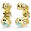 Pendientes de aro Gema con cortes variados, multicolores y chapados en tono dorado Pendientes de aro Gema con cortes variados, multicolores y chapados en tono dorado