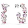 Pendientes de aro Gema en rosa, chapados en rodio Pendientes de aro Gema en rosa, chapados en rodio
