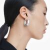Pendientes de aro Lucent, forma octogonal, pequeños, blancos Pendientes de aro Lucent, forma octogonal, pequeños, blancos