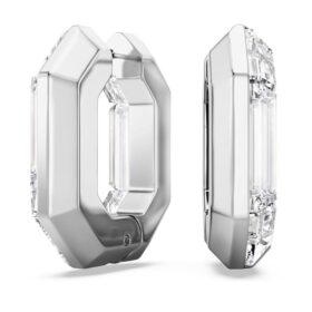 Pendientes de aro Lucent, forma octogonal, pequeños, blancos Pendientes de aro Lucent, forma octogonal, pequeños, blancos