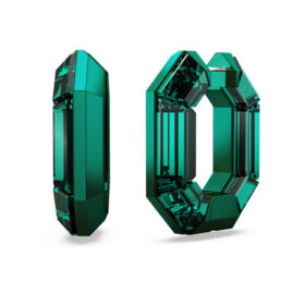 Pendientes de aro Lucent, forma octogonal, pequeños, verdes Pendientes de aro Lucent, forma octogonal, pequeños, verdes