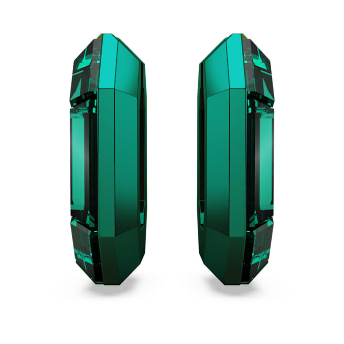 Pendientes de aro Lucent, forma octogonal, pequeños, verdes Pendientes de aro Lucent, forma octogonal, pequeños, verdes