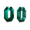 Pendientes de aro Lucent, forma octogonal, pequeños, verdes Pendientes de aro Lucent, forma octogonal, pequeños, verdes