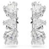 Pendientes de aro Matrix blancos, chapados en rodio Pendientes de aro Matrix blancos, chapados en rodio