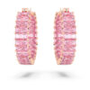 Pendientes de aro Matrix con corte baguette, rosa, chapados en tono oro rosa
