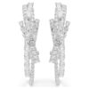 Pendientes de aro Matrix con cortes variados, blancos, chapados en rodio Pendientes de aro Matrix con cortes variados, blancos, chapados en rodio