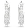 Pendientes de aro Matrix, corte redondo, blancos, chapados en rodio Pendientes de aro Matrix, corte redondo, blancos, chapados en rodio