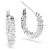 Pendientes de aro Matrix Vittore, corte redondo, blancos, chapados en rodio Pendientes de aro Matrix Vittore, corte redondo, blancos, chapados en rodio