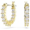 Pendientes de aro Matrix Vittore, corte redondo, blancos, chapados en tono dorado Pendientes de aro Matrix Vittore, corte redondo, blancos, chapados en tono dorado