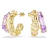 Pendientes de aro Millenia con cortes mixtos, multicolores y chapados en tono dorado Pendientes de aro Millenia con cortes mixtos, multicolores y chapados en tono dorado