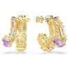 Pendientes de aro Millenia con cortes mixtos, multicolores y chapados en tono dorado Pendientes de aro Millenia con cortes mixtos, multicolores y chapados en tono dorado