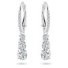 Pendientes de aro Stilla Attract, corte redondo, blancos, chapados en rodio