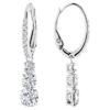 Pendientes de aro Stilla Attract, corte redondo, blancos, chapados en rodio