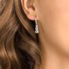 Pendientes de aro Stilla Attract, corte redondo, blancos, chapados en rodio
