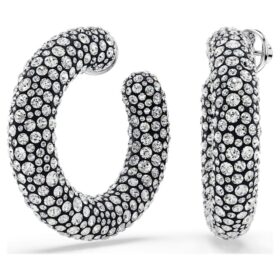 Pendientes de aro Sublima con cortes redondos variados, blancos, chapados en rodio