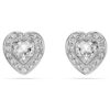 Pendientes de botón Ariana Grande x Swarovski con cortes variados, forma de corazón, blancos, chapados en rodio Pendientes de botón Ariana Grande x Swarovski con cortes variados, forma de corazón, blancos, chapados en rodio