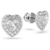 Pendientes de botón Ariana Grande x Swarovski con cortes variados, forma de corazón, blancos, chapados en rodio Pendientes de botón Ariana Grande x Swarovski con cortes variados, forma de corazón, blancos, chapados en rodio