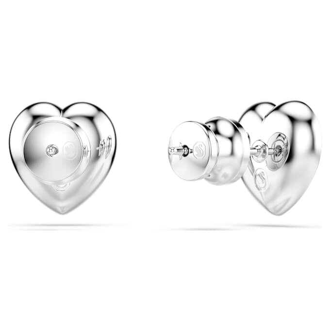 Pendientes de botón Ariana Grande x Swarovski con cortes variados, forma de corazón, blancos, chapados en rodio Pendientes de botón Ariana Grande x Swarovski con cortes variados, forma de corazón, blancos, chapados en rodio