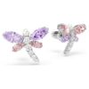 Pendientes de botón Ariana Grande X Swarovski con cortes variados, libélula, multicolor, chapados en rodio Pendientes de botón Ariana Grande X Swarovski con cortes variados, libélula, multicolor, chapados en rodio