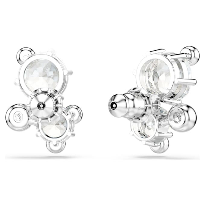 Pendientes de botón Constella, corte redondo, blancos, chapados en rodio Pendientes de botón Constella, corte redondo, blancos, chapados en rodio