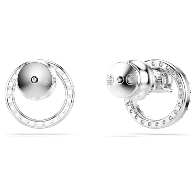 Pendientes de botón Constella, corte redondo, blancos, chapados en rodio Pendientes de botón Constella, corte redondo, blancos, chapados en rodio