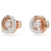 Pendientes de botón Dextera, corte redondo, blancos, chapados en tono oro rosa Pendientes de botón Dextera, corte redondo, blancos, chapados en tono oro rosa