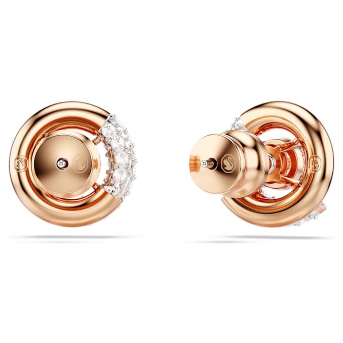 Pendientes de botón Dextera, corte redondo, blancos, chapados en tono oro rosa Pendientes de botón Dextera, corte redondo, blancos, chapados en tono oro rosa