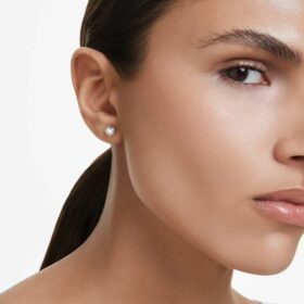 Pendientes de botón Eternity con diamantes cultivados en laboratorio, 0,5 ct en total, individuales, forma redonda, oro blanco de 14K