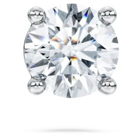 Pendientes de botón Eternity con diamantes cultivados en laboratorio, 0,5 ct en total, individuales, forma redonda, oro blanco de 14K