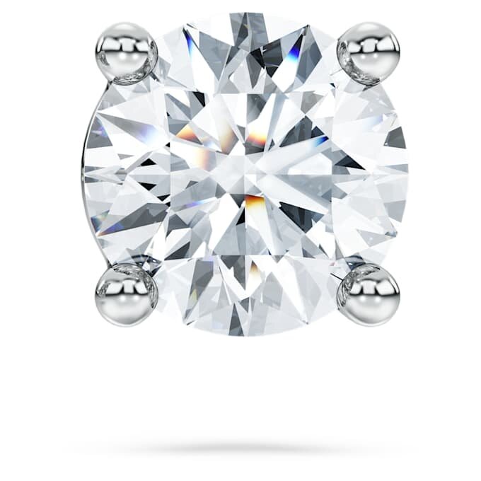 Pendientes de botón Eternity con diamantes cultivados en laboratorio, 0,5 ct en total, individuales, forma redonda, oro blanco de 14K Pendientes de botón Eternity con diamantes cultivados en laboratorio, 0,5 ct en total, individuales, forma redonda, oro blanco de 14K