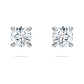 Pendientes de botón «Eternity» con diamantes cultivados en laboratorio, 0,52 ct en total, forma redonda, plata de ley