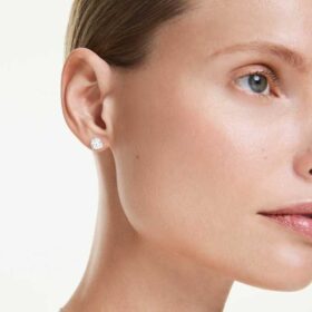 Pendientes de botón «Eternity» con diamantes cultivados en laboratorio, 2,0 quilates en total, forma redonda, oro blanco de 14K