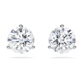 Pendientes de botón «Eternity» con diamantes cultivados en laboratorio, 2,0 quilates en total, forma redonda, oro blanco de 14K