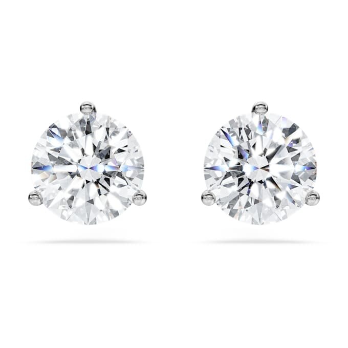 Pendientes de botón «Eternity» con diamantes cultivados en laboratorio, 2,0 quilates en total, forma redonda, oro blanco de 14K Pendientes de botón «Eternity» con diamantes cultivados en laboratorio, 2,0 quilates en total, forma redonda, oro blanco de 14K
