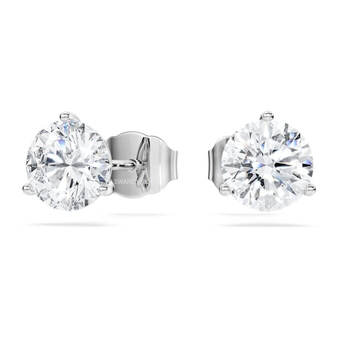 Pendientes de botón «Eternity» con diamantes cultivados en laboratorio, 2,0 quilates en total, forma redonda, oro blanco de 14K Pendientes de botón «Eternity» con diamantes cultivados en laboratorio, 2,0 quilates en total, forma redonda, oro blanco de 14K
