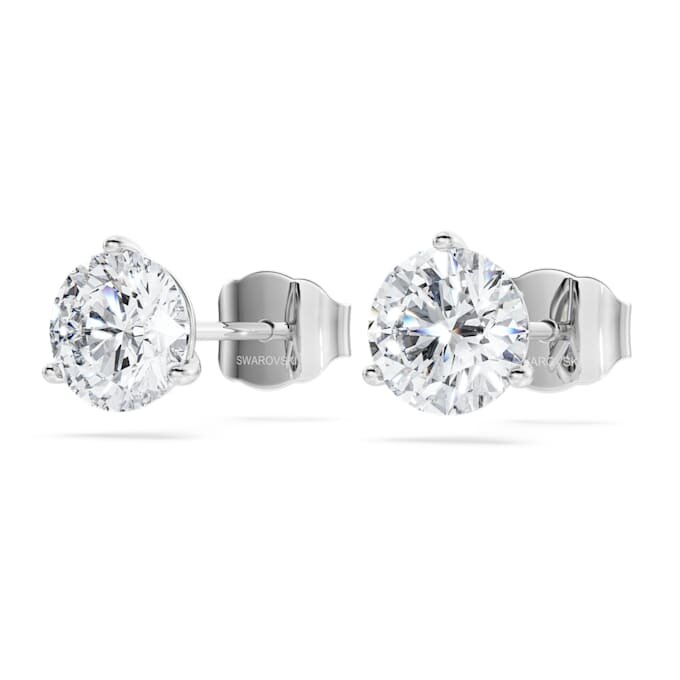 Pendientes de botón «Eternity» con diamantes cultivados en laboratorio, 2,0 quilates en total, forma redonda, oro blanco de 14K Pendientes de botón «Eternity» con diamantes cultivados en laboratorio, 2,0 quilates en total, forma redonda, oro blanco de 14K