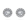 Pendientes de botón «Eternity Halo» con diamantes cultivados en laboratorio, 0,75 ct en total, forma redonda, oro blanco de 14K Pendientes de botón «Eternity Halo» con diamantes cultivados en laboratorio, 0,75 ct en total, forma redonda, oro blanco de 14K