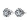 Pendientes de botón «Eternity Halo» con diamantes cultivados en laboratorio, 0,75 ct en total, forma redonda, oro blanco de 14K Pendientes de botón «Eternity Halo» con diamantes cultivados en laboratorio, 0,75 ct en total, forma redonda, oro blanco de 14K