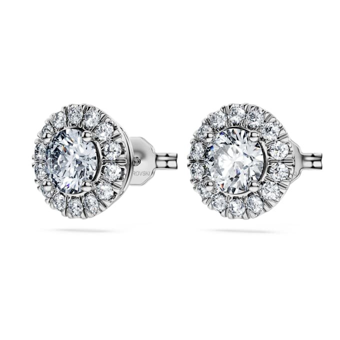 Pendientes de botón «Eternity Halo» con diamantes cultivados en laboratorio, 2 Ct Tw, forma redonda, oro blanco de 14K Pendientes de botón «Eternity Halo» con diamantes cultivados en laboratorio, 2 Ct Tw, forma redonda, oro blanco de 14K