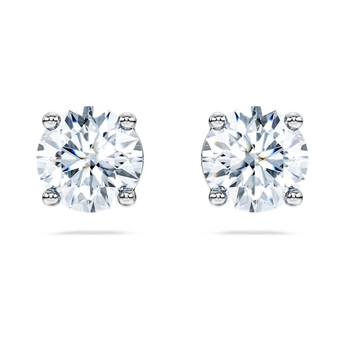 Pendientes de botón «Eternity Solitaire» con diamantes cultivados en laboratorio, 2 ct en total, forma redonda, oro blanco de 14K Pendientes de botón «Eternity Solitaire» con diamantes cultivados en laboratorio, 2 ct en total, forma redonda, oro blanco de 14K