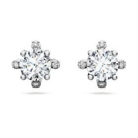 Pendientes de botón «Galaxy» con diamantes cultivados en laboratorio, 2,1 quilates en total, forma redonda, oro blanco de 14K
